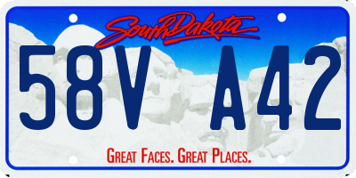 SD license plate 58VA42