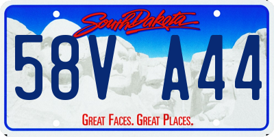 SD license plate 58VA44