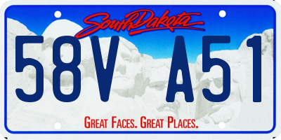 SD license plate 58VA51