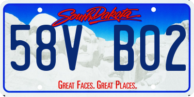 SD license plate 58VB02