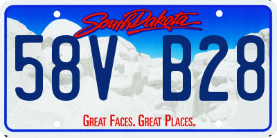 SD license plate 58VB28