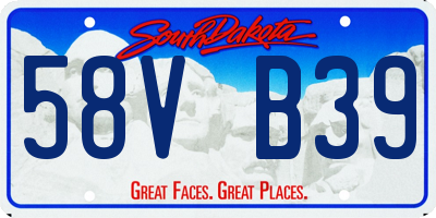 SD license plate 58VB39