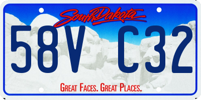 SD license plate 58VC32