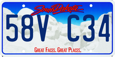 SD license plate 58VC34