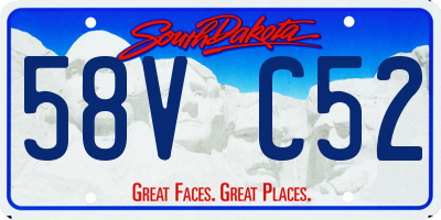 SD license plate 58VC52
