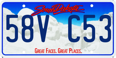 SD license plate 58VC53