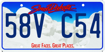 SD license plate 58VC54