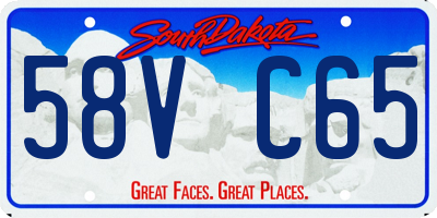 SD license plate 58VC65