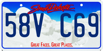SD license plate 58VC69