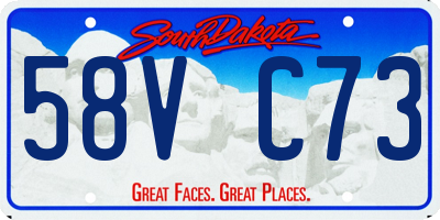 SD license plate 58VC73