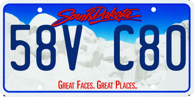 SD license plate 58VC80