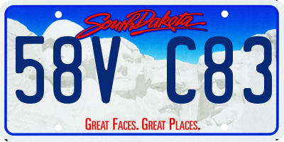 SD license plate 58VC83