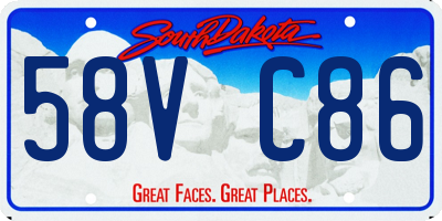 SD license plate 58VC86