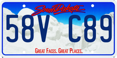 SD license plate 58VC89
