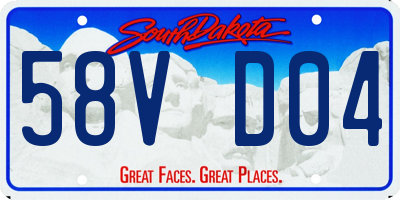 SD license plate 58VD04