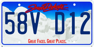 SD license plate 58VD12