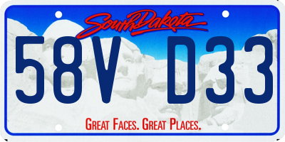 SD license plate 58VD33
