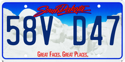 SD license plate 58VD47