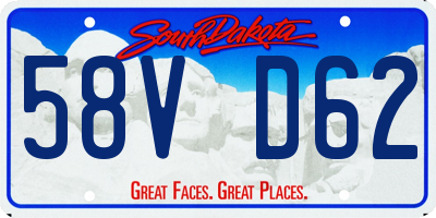 SD license plate 58VD62