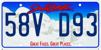 SD license plate 58VD93