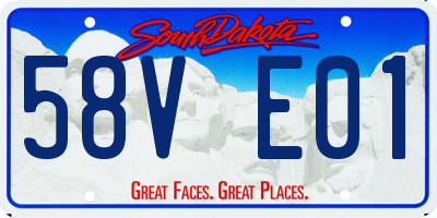 SD license plate 58VE01