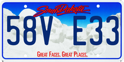 SD license plate 58VE33