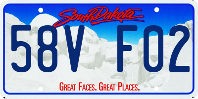 SD license plate 58VF02