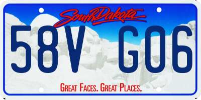 SD license plate 58VG06