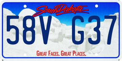 SD license plate 58VG37
