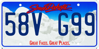 SD license plate 58VG99