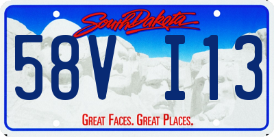 SD license plate 58VI13