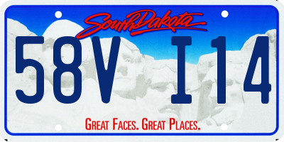 SD license plate 58VI14