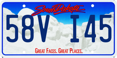 SD license plate 58VI45