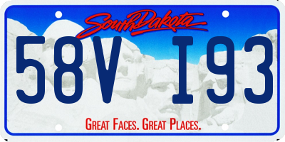 SD license plate 58VI93