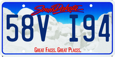 SD license plate 58VI94