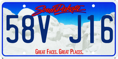 SD license plate 58VJ16
