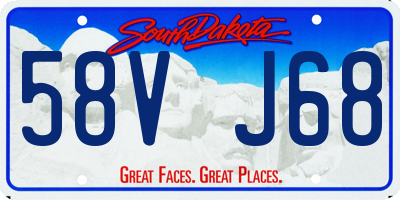 SD license plate 58VJ68