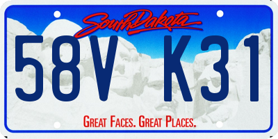 SD license plate 58VK31