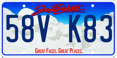 SD license plate 58VK83