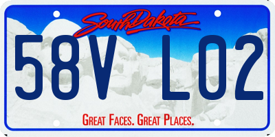SD license plate 58VL02