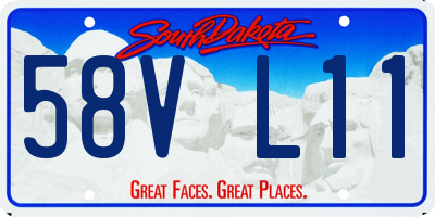 SD license plate 58VL11