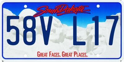 SD license plate 58VL17