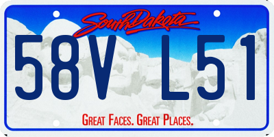 SD license plate 58VL51