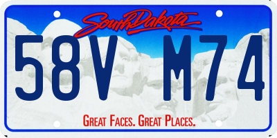 SD license plate 58VM74