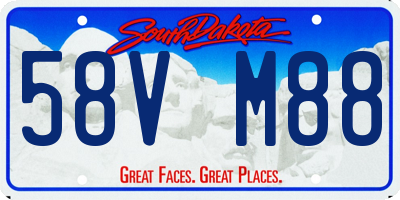 SD license plate 58VM88