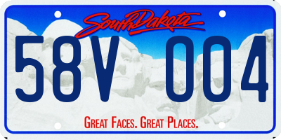 SD license plate 58VO04