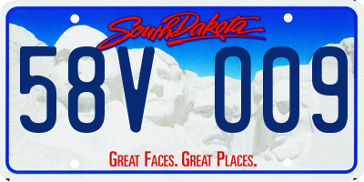 SD license plate 58VO09