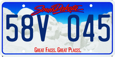 SD license plate 58VO45