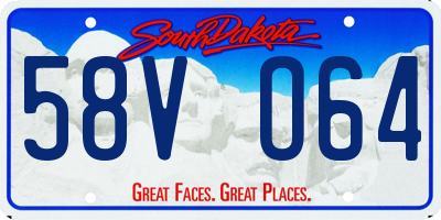 SD license plate 58VO64