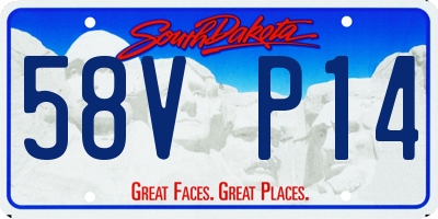 SD license plate 58VP14